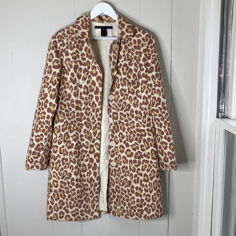 Marc by Marc jacobs cotton leopard print car coat S